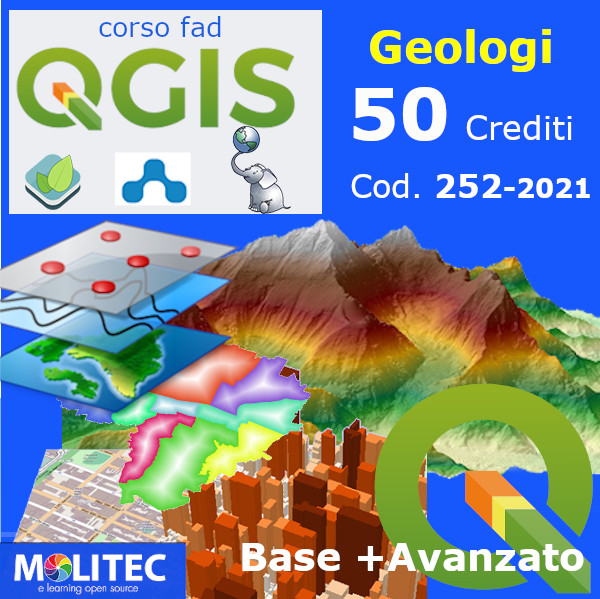 QGIS pratico e i SIT per la Geologia con mappe web-  Base + Avanzato 50 CRED