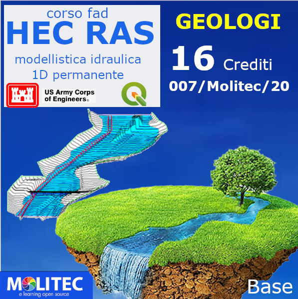 Modellistica Idraulica con HEC RAS 1D permanente e plugin dedicati di QGIS -16 ore - Base